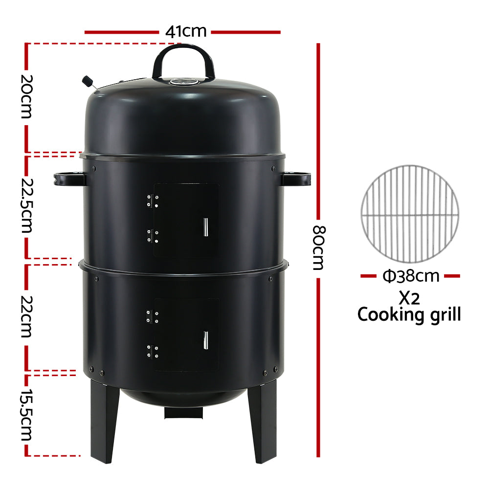 Grillz BBQ 3-In-1 Charcoal Smoker