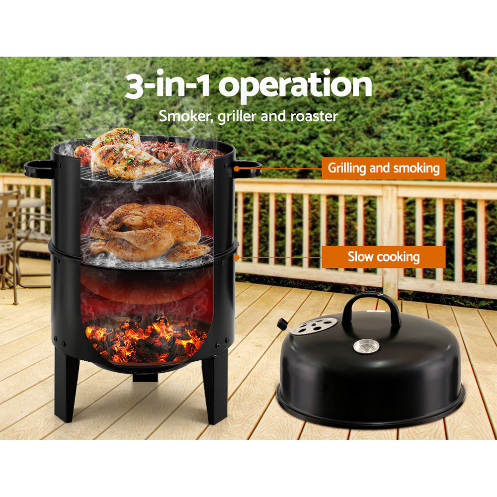 Grillz BBQ 3-In-1 Charcoal Smoker