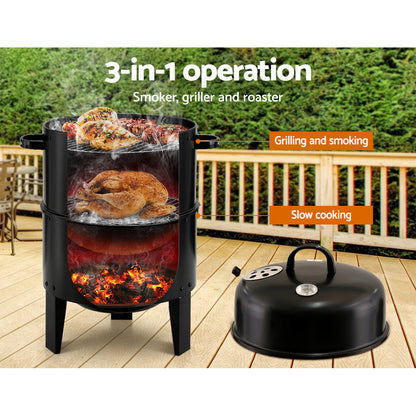 Grillz BBQ 3-In-1 Charcoal Smoker