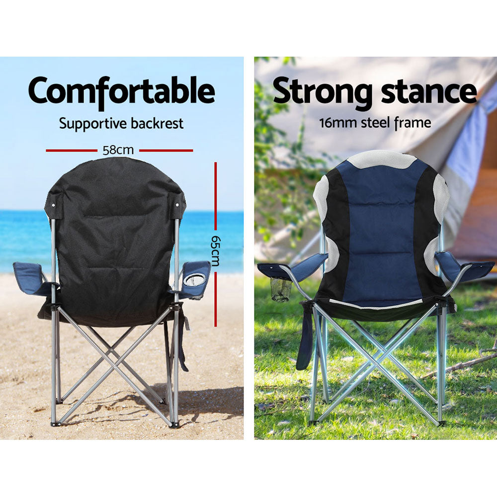 Weisshorn Folding Chairs x 2 Navy