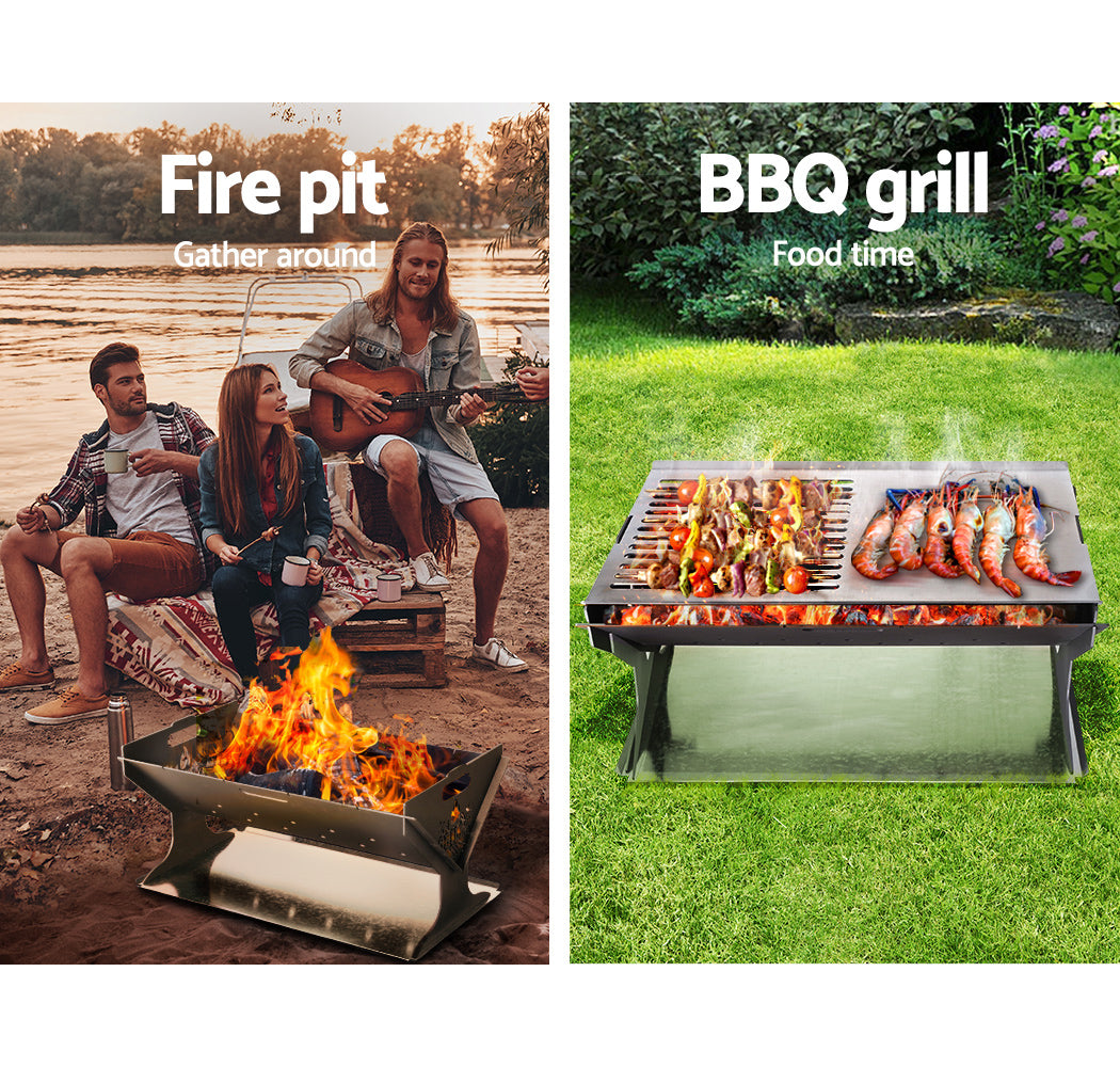 Grillz Steel Fire Pit BBQ