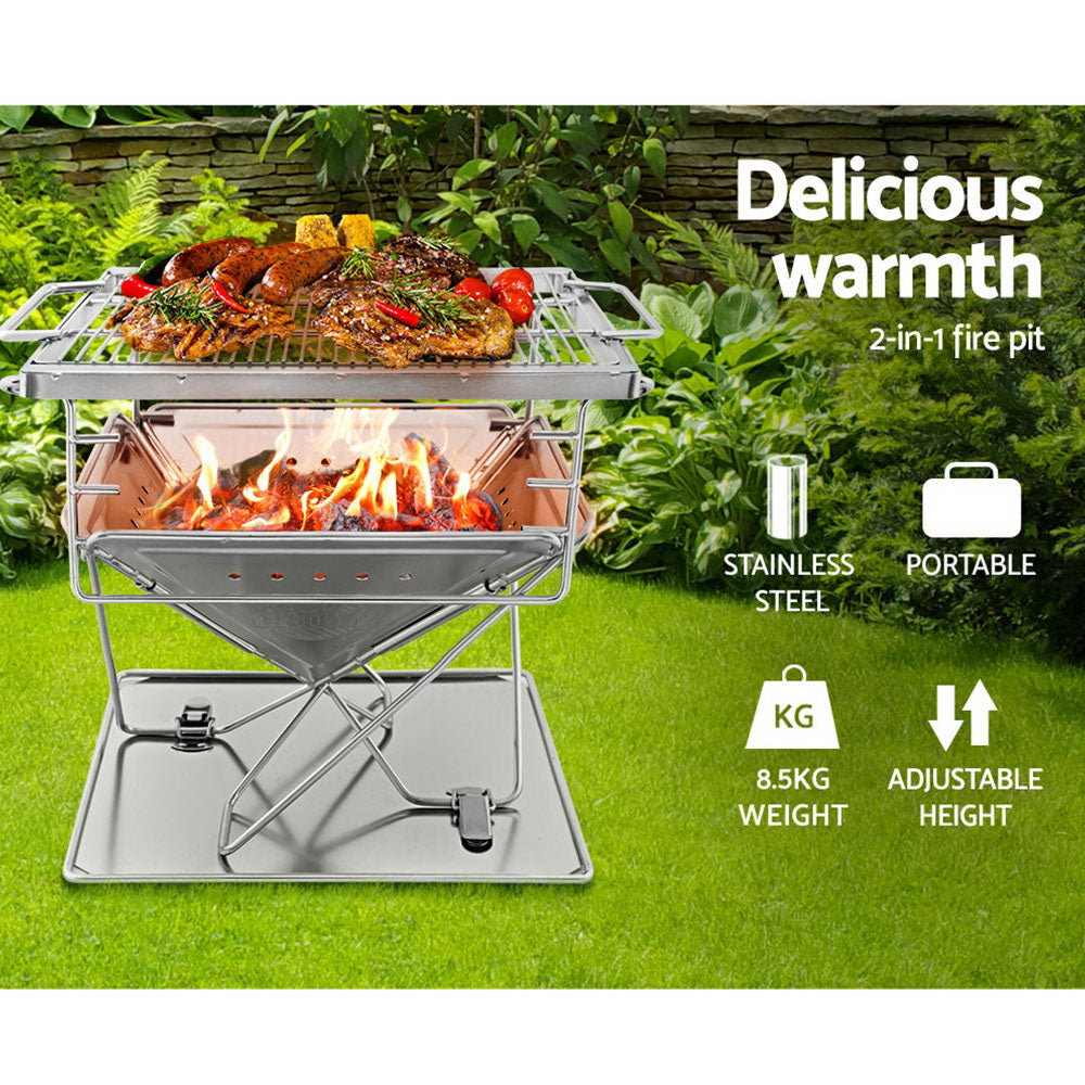 Grillz adjustable Fire Pit BBQ with Carry Bag