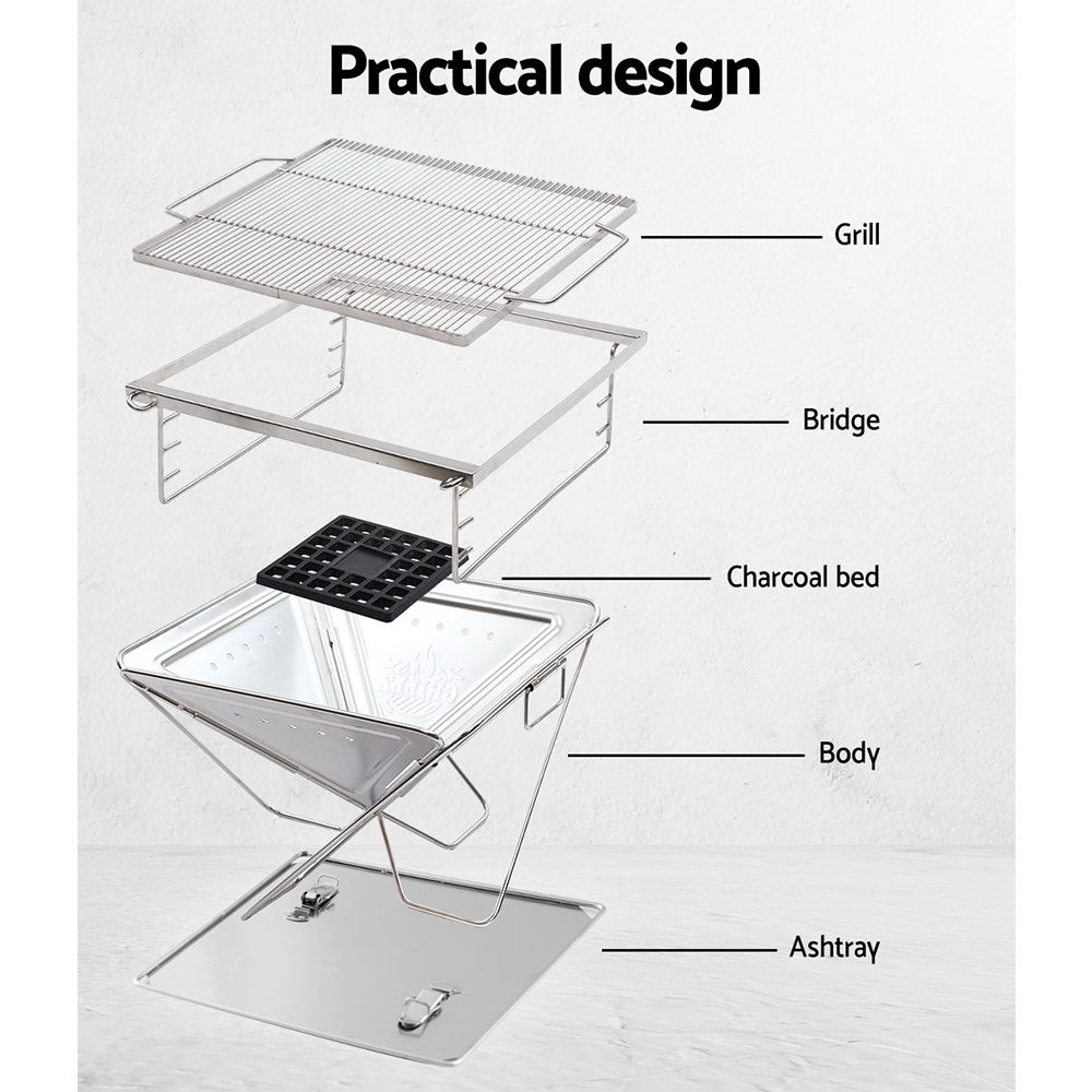 Grillz adjustable Fire Pit BBQ with Carry Bag