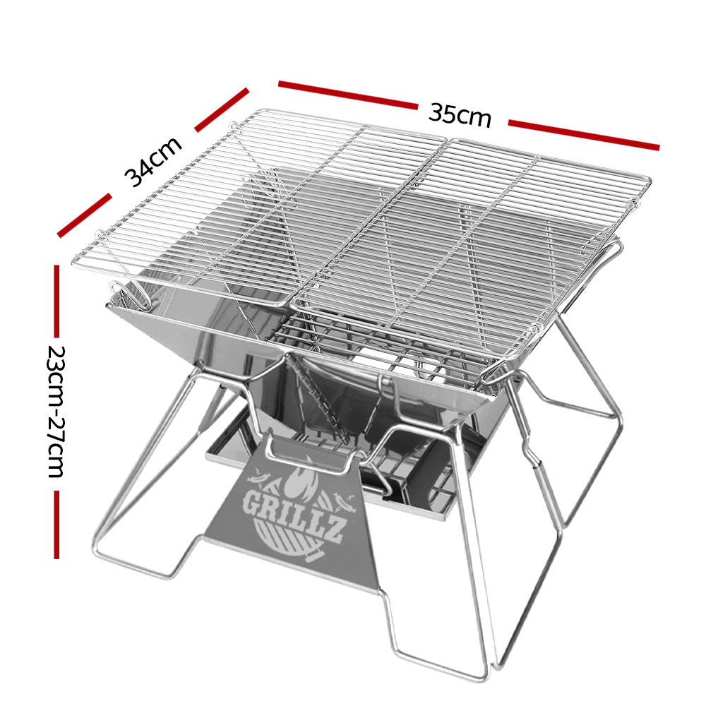 Grillz 2-in-1 Fire Pit BBQ with Carry Bag