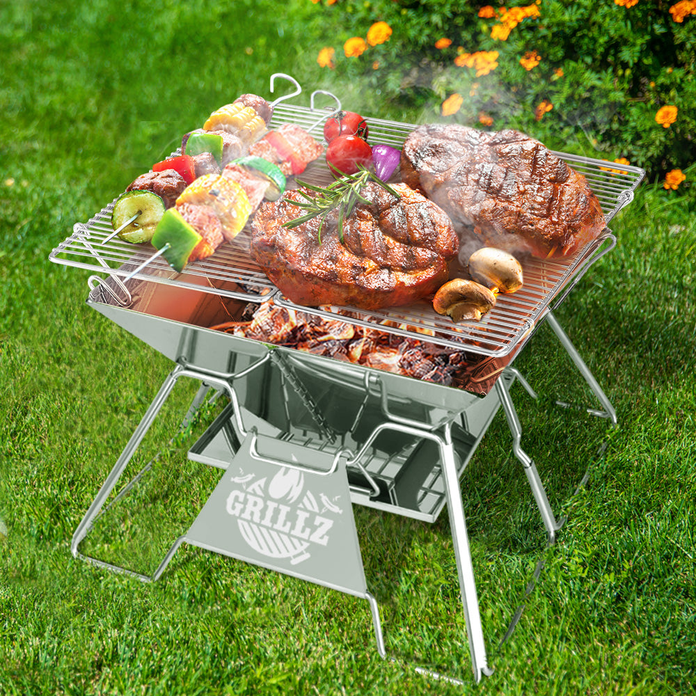 Grillz 2-in-1 Fire Pit BBQ with Carry Bag