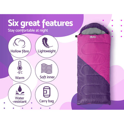 Weisshorn Sleeping Bag Kids Single 172cm (Pink)