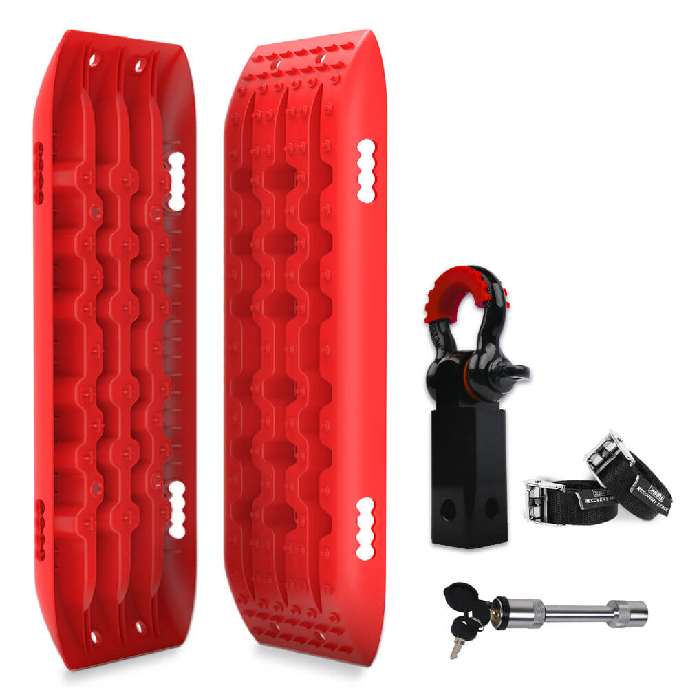 X-BULL Gen 2.0 Red Recovery Tracks 2PCS with Hitch Receiver 5T