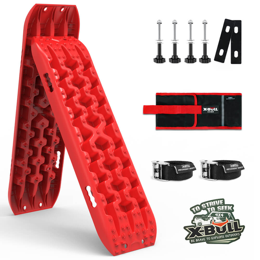 X-BULL Gen 3.0 2PCS Red Recovery Tracks with 4PC mounting bolts