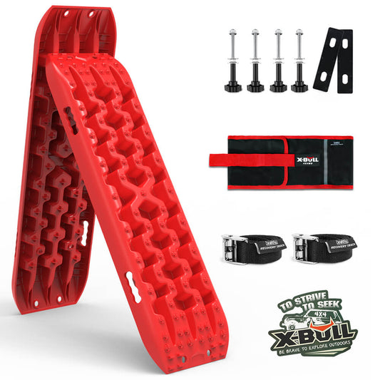 X-BULL Gen 3.0 2PCS Red Recovery Tracks with 4PC mounting bolts