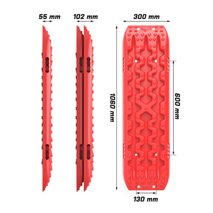 X-BULL Gen 3.0 2PCS Red Recovery Tracks with 4PC mounting bolts