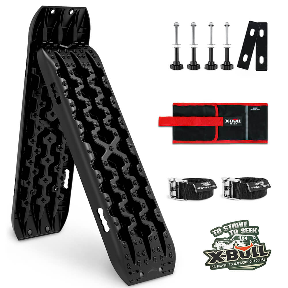 X-BULL Gen 3.0 2PCS Black Recovery Tracks with 4PC mounting bolts