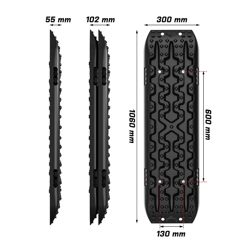 X-BULL Gen 3.0 2PCS Black Recovery Tracks with 4PC mounting bolts