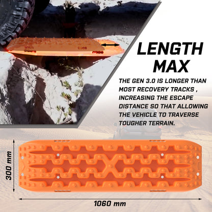 X-BULL Gen 3.0 Recovery Tracks 2 Pairs Orange with Mounting pins