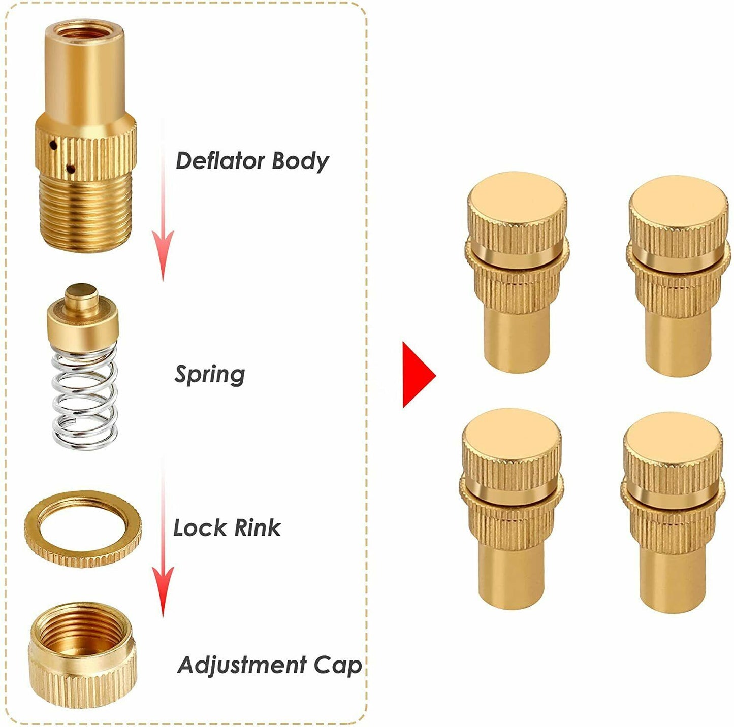 X-BULL Brass Tyre Deflators 0-60 PSI