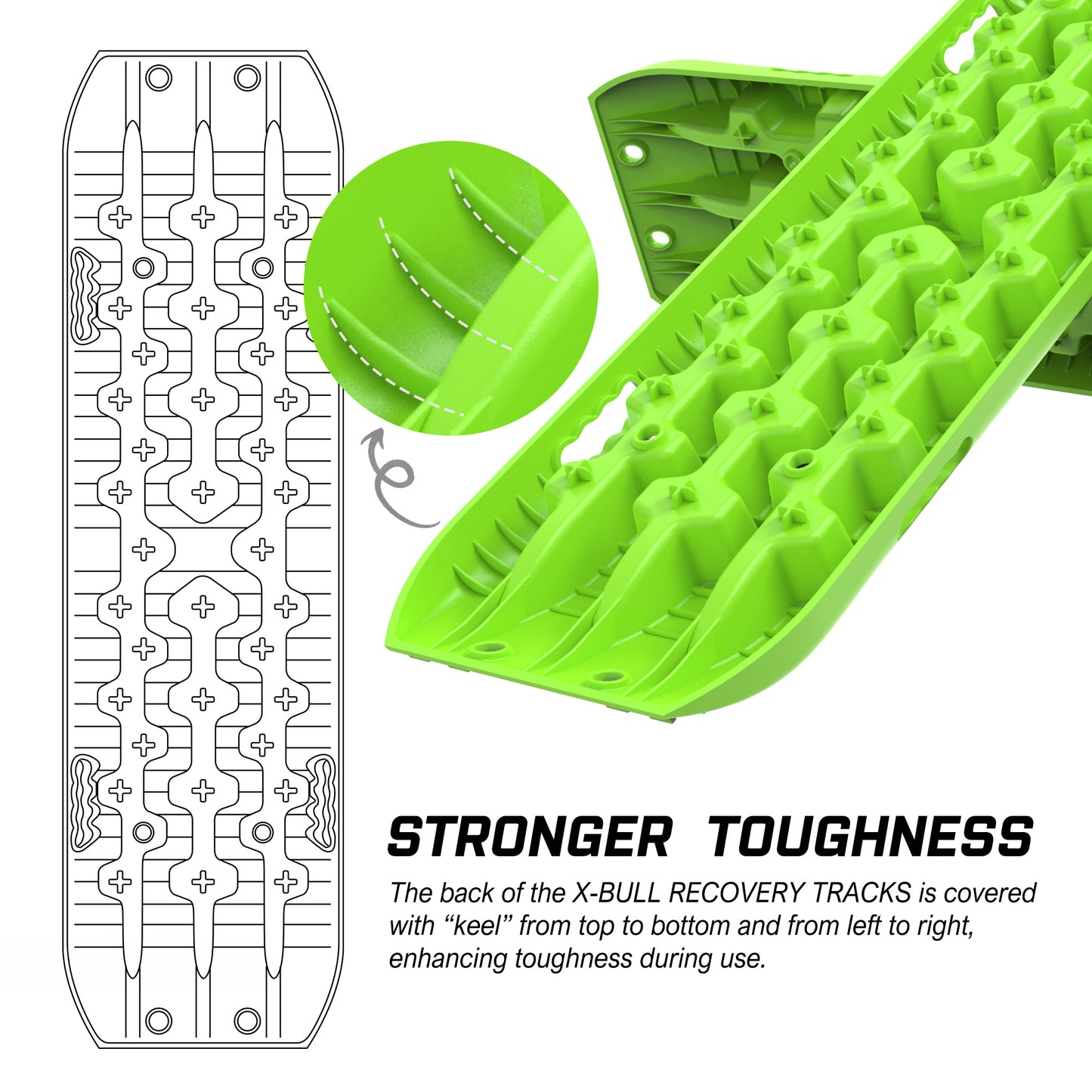 X-BULL Gen 3.0 2pcs Green Recovery tracks