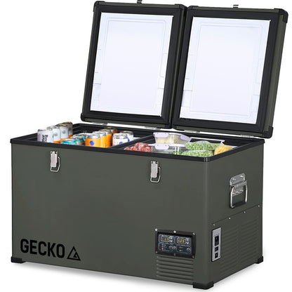 GECKO 92L Dual Zone Portable Fridge Freezer 12V/24V/240V