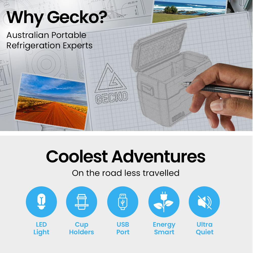 GECKO 40L Portable Fridge Freezer 12V/24V/240V