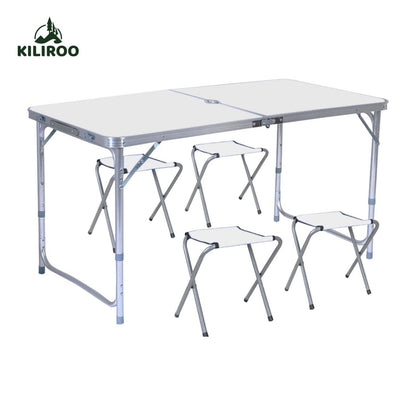 KILIROO Camping Table 120cm Silver (With 4 Chair)