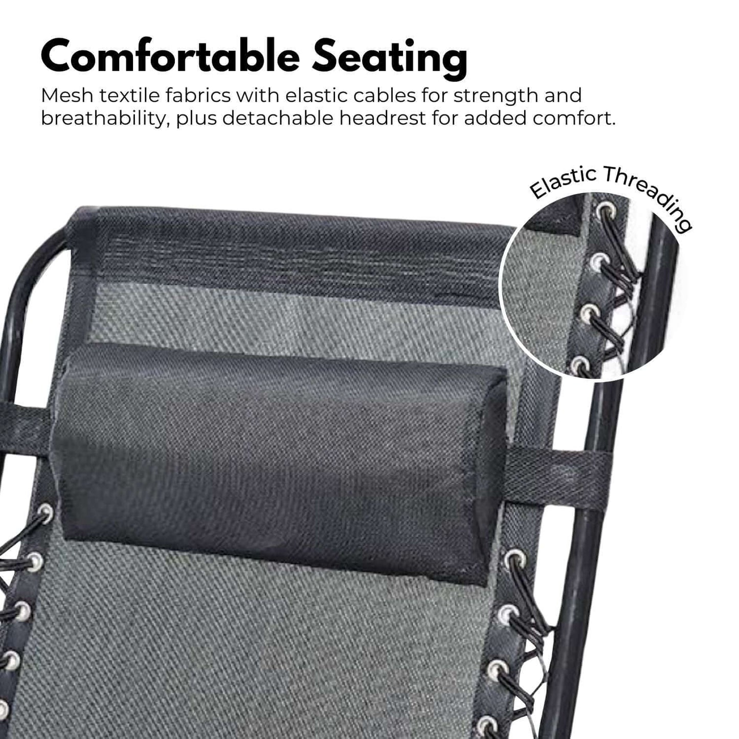 KILIROO Folding Reclining Camping Chair (Black)