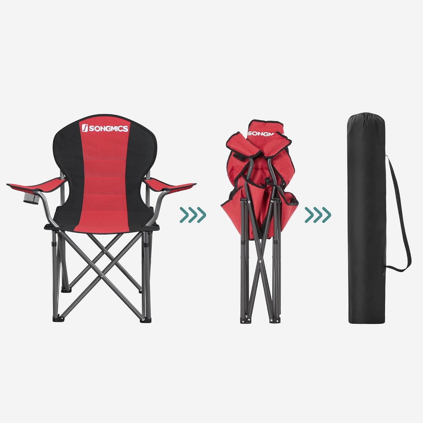 SONGMICS Folding Camping Chair (Red and Black)