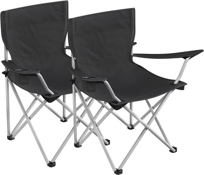 SONGMICS Set of 2 Folding Camping Chairs (Black)