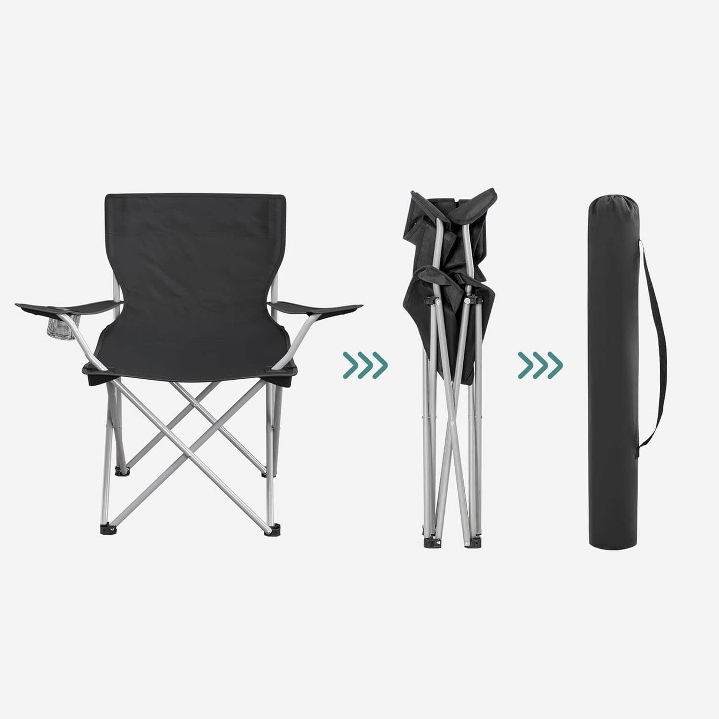 SONGMICS Set of 2 Folding Camping Chairs (Black)